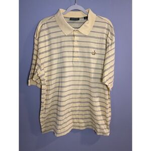 Masters Collection Mens XL Yellow Stripe Golf‎ Polo Shirt Mercerized Cotton